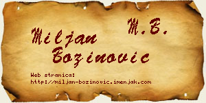 Miljan Božinović vizit kartica